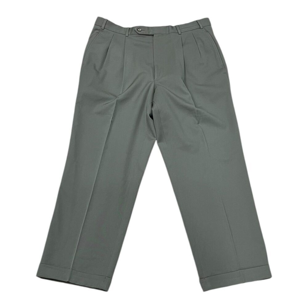 Brooks Brother Brown New Pure Wool Cuffed Pleated Business Pants 36x29